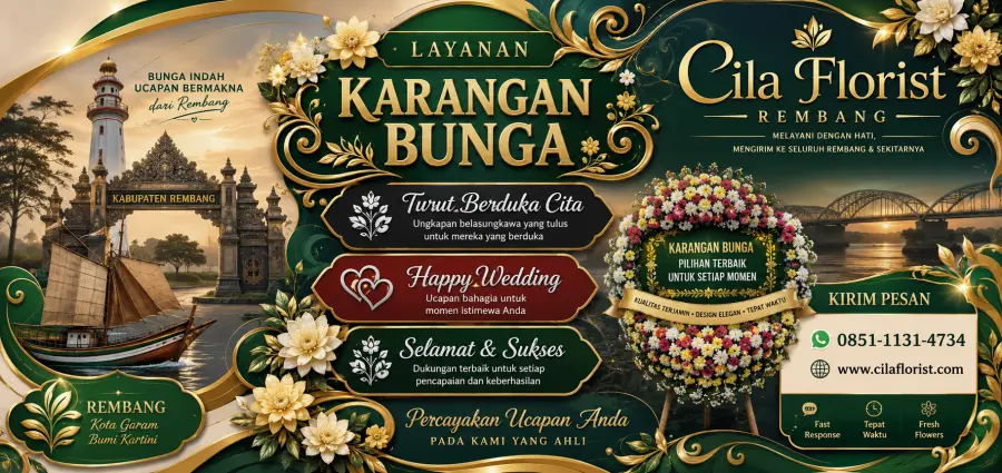 Jual Karangan Bunga Rembang: Happy Wedding, Duka Cita & Selamat Sukses
