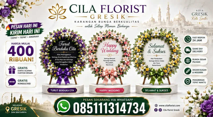 Karangan Bunga Gresik Terdekat, Harga Murah dan Siap Kirim