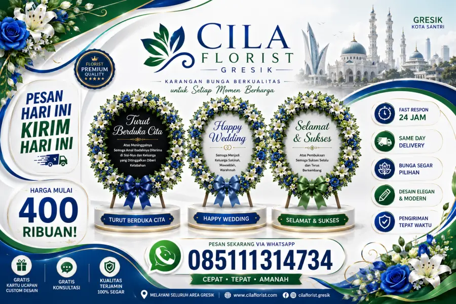 Karangan Bunga Gresik Terlengkap untuk Duka Cita, Wedding dan Grand Opening