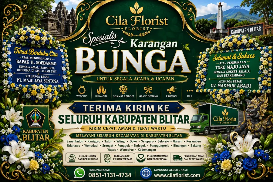 Karangan Bunga Kabupaten Blitar Terbaik | Terima Kirim ke Seluruh Kecamatan