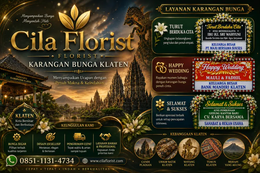 Karangan Bunga Klaten Premium dengan Pelayanan Cepat 24 Jam