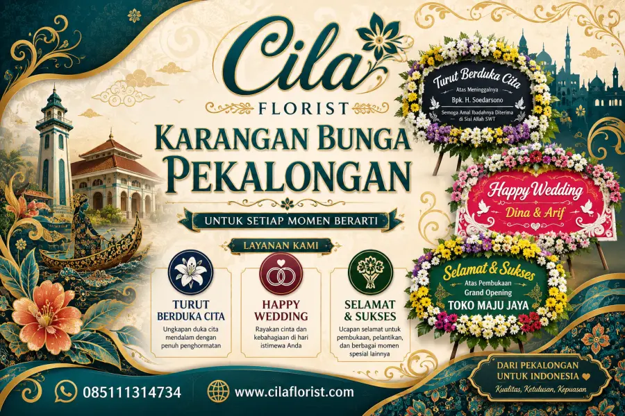 Karangan Bunga Pekalongan untuk Duka Cita dengan Desain Sopan dan Berkelas