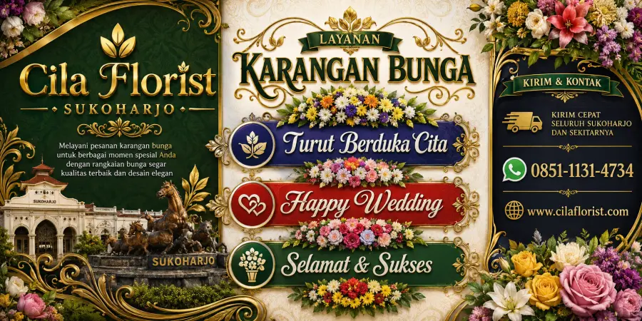 Karangan Bunga Selamat dan Sukses Sukoharjo untuk Berbagai Acara