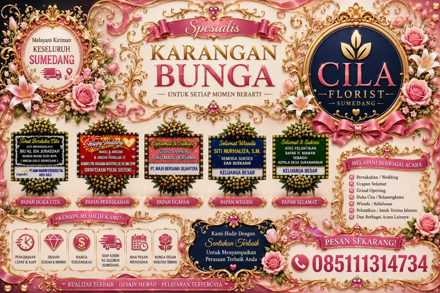 Karangan Bunga Sumedang | Layanan Papan Bunga, Ucapan Selamat, dan Duka Cita