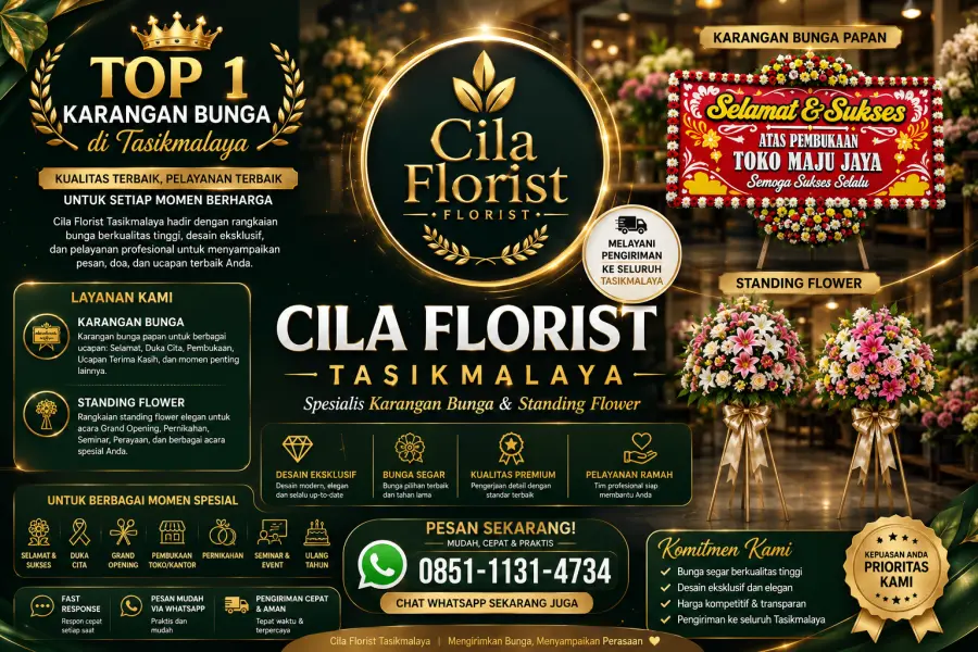 Karangan Bunga Tasikmalaya di Cipedes dengan Desain Bunga Papan Modern