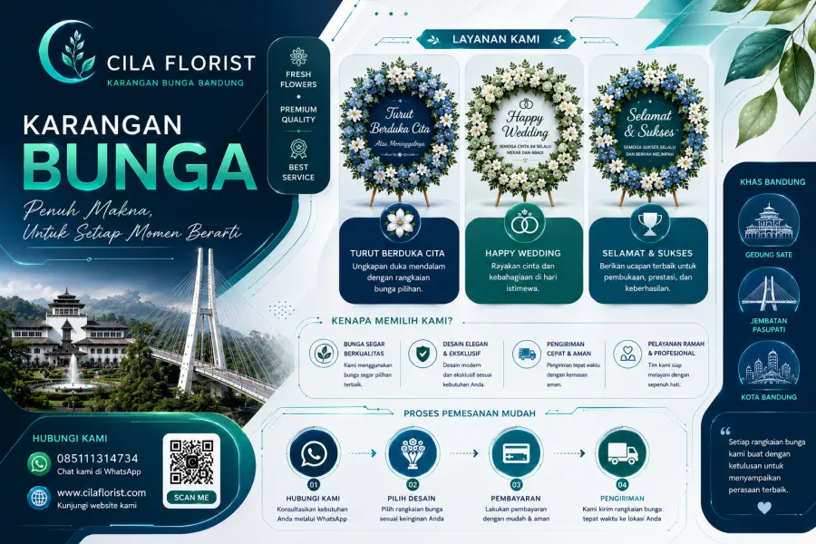 Toko Karangan Bunga Bandung untuk Happy Wedding, Turut Berduka Cita, dan Selamat Sukses