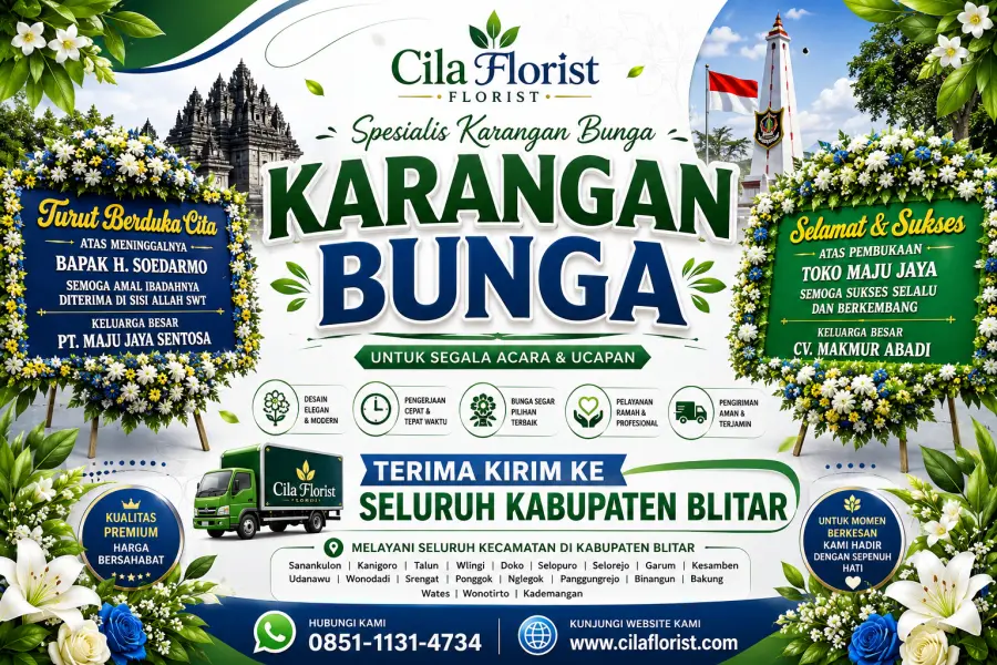 Toko Karangan Bunga Kabupaten Blitar Terpercaya, Pesan Mudah & Pengiriman Cepat