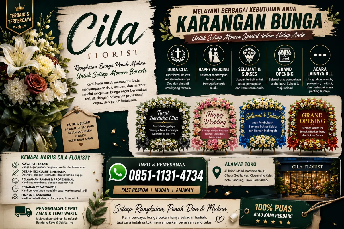 Cila Florist Bandung Jadi Langganan Karangan Bunga untuk Acara Besar dan Resmi