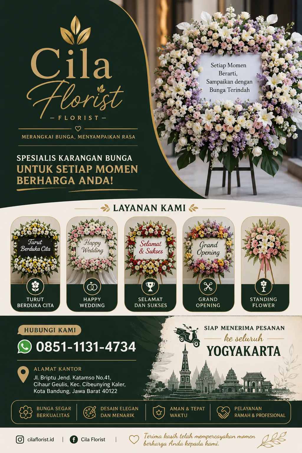 Karangan Bunga Murah di Yogyakarta dengan Kualitas Premium